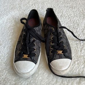 Coach Empire Monogram Black & Grey Lowtop Sneakers Size 6.5B